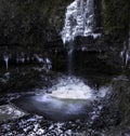 Ice covered Henrhyd Falls