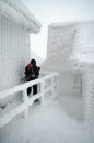 Ice covered house in the mountains Royalty Free Stock Photo