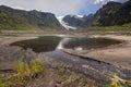 Michinmahuida glacier and its reflection in a pond Royalty Free Stock Photo