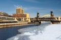 Ice covered Mississippi River, Saint Paul, Minnesota, USA Royalty Free Stock Photo