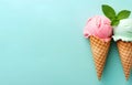 ice cream advertisment pastel background with copy space Royalty Free Stock Photo