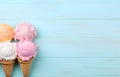 ice cream advertisment pastel background with copy space Royalty Free Stock Photo