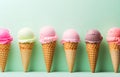ice cream advertisment pastel background with copy space Royalty Free Stock Photo