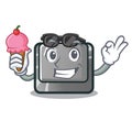 With ice cream alt button isolated with the mascot Royalty Free Stock Photo
