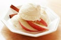 Ice cream and apple slices Royalty Free Stock Photo