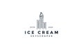 Ice cream as building line art outline logo vector icon design Royalty Free Stock Photo