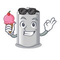 With ice cream bag packaging snack on a mascot Royalty Free Stock Photo
