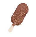 Ice cream bar popsicle with chocolate coating and nuts