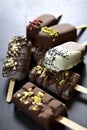Ice cream bars with chocolate