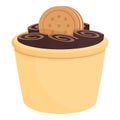 Ice cream basket icon cartoon vector. Mango menu