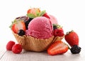 Ice Cream And Berry Fruit