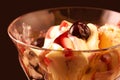 Ice cream with black cherries Royalty Free Stock Photo