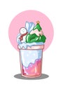 Ice cream blue Christmas illustration