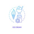 Ice cream blue gradient concept icon