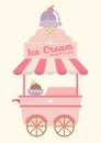 Ice Cream Booth Vector Illustration