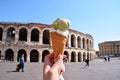 Ice cream in Bra square in Verona