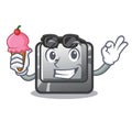 With ice cream button C in the mascot shape Royalty Free Stock Photo