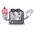With ice cream button A in the cartoon shape Royalty Free Stock Photo
