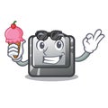 With ice cream button I in the character shape Royalty Free Stock Photo