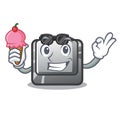 With ice cream button J isolated in the cartoon Royalty Free Stock Photo