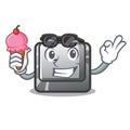 With ice cream button L in the mascot shape Royalty Free Stock Photo