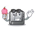 With ice cream button M in the character shape Royalty Free Stock Photo