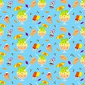 Ice cream and candies seamless pattern Royalty Free Stock Photo