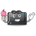 With ice cream capslock button in the shape character Royalty Free Stock Photo