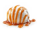 Ice cream with caramel sauce