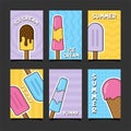 Ice cream card template collection