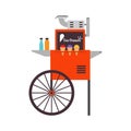 Ice cream ice cart vector dessert illustration food. Business kiosk shop market design delicious sweet cone icon. Summer stand Royalty Free Stock Photo