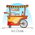 Ice cream cart or wagon, kiosk for ice-cream