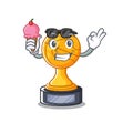 With ice cream cartoon basketball trophy display in drawer