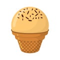 Ice Cream Cartoon Icon. Summer Sundae Logo and Label for Ice Cream Shop. Vector Illustration Royalty Free Stock Photo