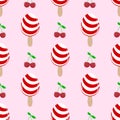 Ice cream cartoon seamless vector pattern Royalty Free Stock Photo