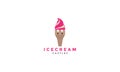 Ice cream with castle building logo vector icon design Royalty Free Stock Photo