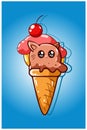 The ice cream cat illustration