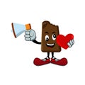 Ice cream character mascot and heart Royalty Free Stock Photo