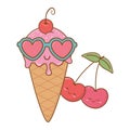 Ice cream cherries and sunglasses
