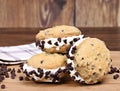 Ice Cream Chocolate Chip Cookie Sandwices Royalty Free Stock Photo