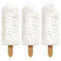 Ice cream with chocolate chips set on white background for Your business project. Realistic Snacks for ice cream from milk. Ice