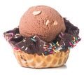 Ice cream. Chocolate Ice Cream Scoop on a background Royalty Free Stock Photo