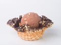 ice cream. Chocolate Ice Cream Scoop on a background Royalty Free Stock Photo