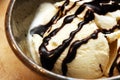 Ice Cream with Chocolate Sauce Royalty Free Stock Photo