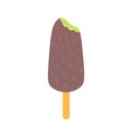 Ice cream in chocolate on stick. Vector Illustration for printing, backgrounds, covers, packaging, greeting cards, posters, Royalty Free Stock Photo