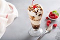 Ice cream, chocolate and whipped cream parfait Royalty Free Stock Photo