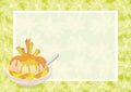 Ice Cream, Citrus, Waffles and Floral Background