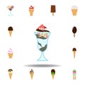 ice cream classes chocolate lilly colored icon. Element of ice cream illustration icon. Signs and symbols can be used for web,