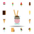 ice cream classes chocolate lilly colored icon. Element of ice cream illustration icon. Signs and symbols can be used for web,