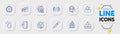 Ice cream, Cobalamin vitamin and Vip security line icons for web app. Pictogram icon. Vector